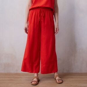 LC Lauren Conrad Linen Blend High Waisted Flowy Wide Leg Pants NWT